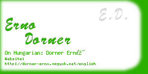 erno dorner business card